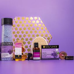 Soulflower Lavender Hexagon Bath & Body Skincare Beauty Gift Set-42