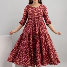 VARICOS Women Ethnic Motifs Embroidered Sequinned Maternity Anarkali Kurta-picture-3