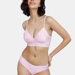 Zelocity by Zivame Women Pink Printed 2-Piece Swimwear-image-17
