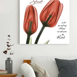 Art Street Red Tulips Serve Poster Printed Flower Modern X-Ray Canvas Wall Painting-57