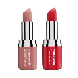 Mamaearth 2 pcs Creamy Matte Long Stay Lipstick-4.2g Each-Ruby Crush & Pillow Nude-11