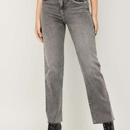 Xpose Women Grey Comfort Wide Leg High-Rise Low Distress Heavy Fade Stretchable Jeans-image-89