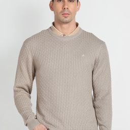 Arrow Self Designed Cotton Acrylic Sweater-image-8
