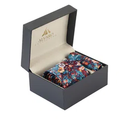 Alvaro Castagnino Men Maroon & Blue Printed Accessory Gift Set-picture-40