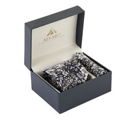 Alvaro Castagnino Men Black & Off White Printed Accessory Gift Set-image-54