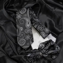 KOVOVE Men Black Paisley Printed Accessory Gift Set-image-50