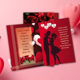 ME & YOU Red & White 4 Pieces Printed Valentine Day Gift Set-22