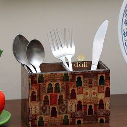 DULI Brown Printed Wooden Utility Holders-image-2