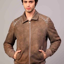 Saint G Water Resistant Leather Jacket-image-55