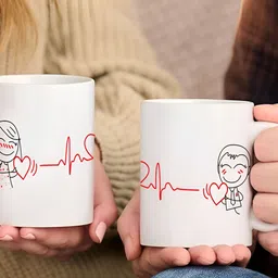 Phirki Studio Valentine Day Gift Printed Couple Love Design Coffee Mug Gift Set-28
