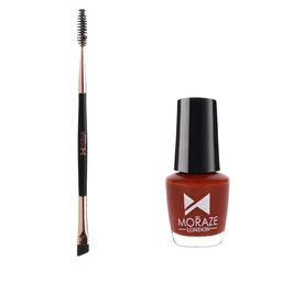 Moraze Combo Of Nail Paint 5ml & Double Ended Brush - Haughty Naughty-2