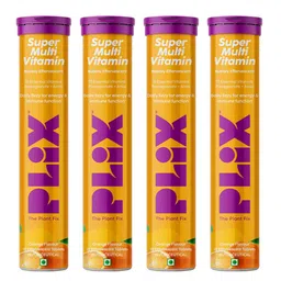 PLIX THE PLANT FIX Set Of 4 Super Multivitamin Orange Flavour Tablets - 15 Tablets Each-96