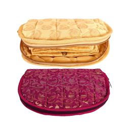 Kuber Industries 2-Pcs Pink & Gold-Toned Self-Design Toiletry Organizers-44
