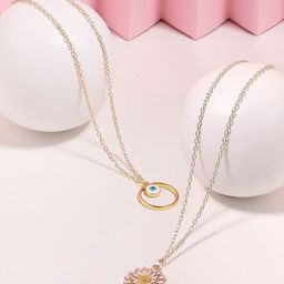 AMI Set Of 2 Gold Plated Enamelled Chain-image-0