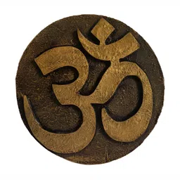 INDIA MEETS INDIA Brown Wooden Religious Om Wall Art-picture-14