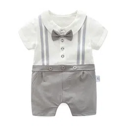 StyleCast Infants Boys White & Grey Cotton Rompers-image-15