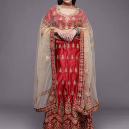 Sangria Maroon Embroidered Lehenga Choli-56