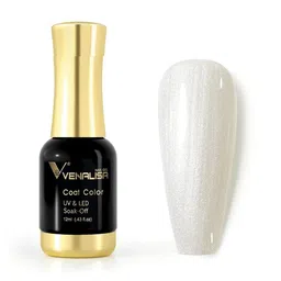 VENALISA Coat Color UV & LED Soak Off Gel Nail Polish 12ml - Pearly Silver 1102-image-8
