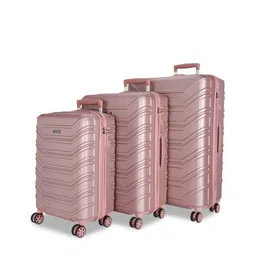ROMEING Monopoli Set Of 3 Rose Gold Textured Hard Sided Polycarbonate Trolley Suitcase-23