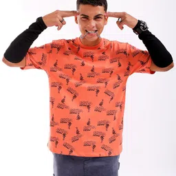 The Indian Garage Co Men All Over Printed Round Neck Boxy Oversized T-shirt-image-86