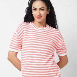 SPYKAR Striped Cotton Boxy T-shirt-image-10