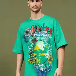 MASCLN SASSAFRAS Printed Cotton Oversized T-shirt-image-14