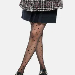 Theater Women Black Solid Polka Dots Stockings-picture-42