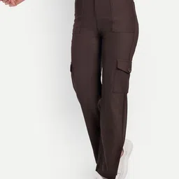 Next One Women Smart Straight Fit High-Rise Easy Wash Corduroy Trousers-image-83