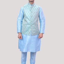 MAG Ethnic Motifs Regular Dupion Silk Kurta with Churidar-36
