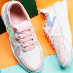 XE Looks Women Pink Colourblocked Sneakers-image-76