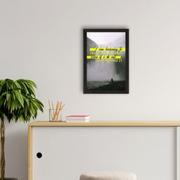 eCraftIndia Grey & Yellow Motivational Quote Printed Framed UV Art Painting-image-51