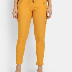 BROADSTAR Women Smart Slim Fit Stretchable High-Rise Easy Wash Cargos Trousers-image-39