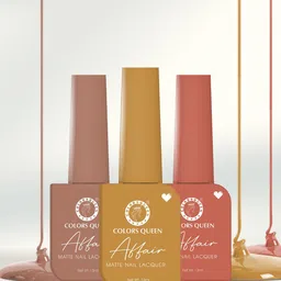 Colors Queen Set of 3 Affair Long Lasting & Chip-Resistant Matte Nail Lacquer - 13 ml each-14