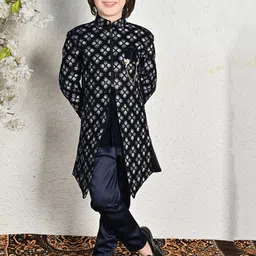 ahhaaaa Boys Embroidered Sherwani Set-picture-54