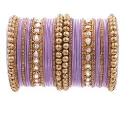 leshya  Set Of 32 Brass-Plated Stone Studded Bangles-86