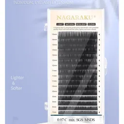 NAGARAKU Women Black Individual Fans-making 16 Lines D Curl Eye Lashes-33
