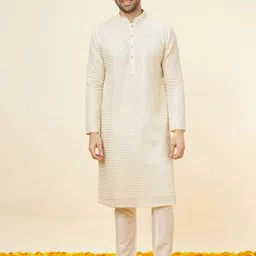Manyavar Floral Embroidered Straight Kurta with Churidar-picture-14
