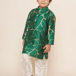 Sethukrishna Boys Abstract Printed Regular Kurta With Pyjamas image 1