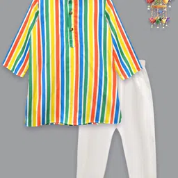 A.T.U.N. Boys Striped Regular Kurta with Pyjamas-7