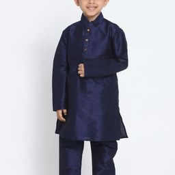 VASTRAMAY Boys Mandarin Collar Straight Kurta with Pyjama Set-picture-12
