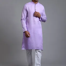 VASTRAMAY Mandarin Collar Regular Kurta with Pyjamas-picture-15