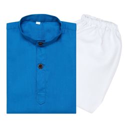 Superminis Boys Mandarin Collar Pure Cotton Kurta with Pyjamas-13
