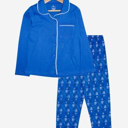 KiddoPanti Girls Blue Pure Cotton Night suit-picture-46