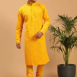 VASTRAMAY Embroidered Regular Mirror Work Kurta & Churidar-picture-56