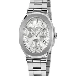 Guy Laroche Men Embellished Dial & Bracelet Style Straps Analogue Watch GLWGG0000310-10