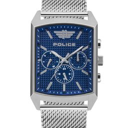 Police Men Blue Dial & Silver Toned Stainless Steel Bracelet Style Straps Analogue Watch-47