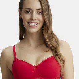 Jockey Wirefree Padded Medium Coverage Lace Styling Tshirt Bra-1723-picture-14