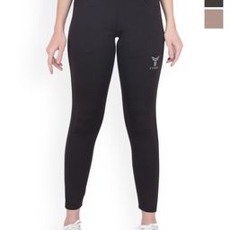 TYKUN Pack Of 3 Brand Logo Printed High Rise Dry-Fit Gym Tights-image-145