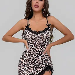 Broiden Animal Printed Baby Doll with Asymmetric-image-16