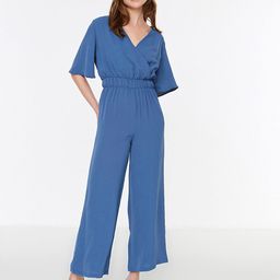Trendyol Women Blue Solid Basic Jumpsuit-picture-51